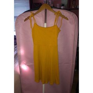 Forever 21 Yellow Ribbed Cami Dress